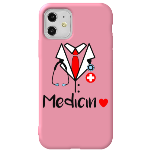 Apple iPhone 11  Medicin Pink Colored Silicone TPU Θήκη