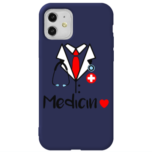 Apple iPhone 11  Medicin Dark blue Colored Silicone TPU Θήκη