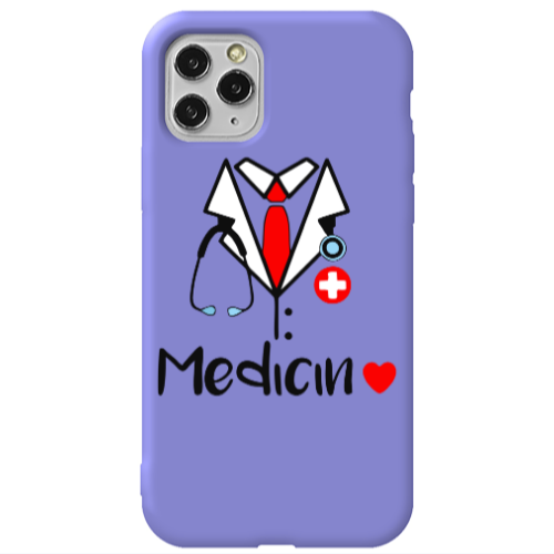 Apple iPhone 11 Pro Medicin Purple Colored Silicone TPU Θήκη