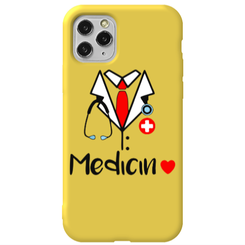 Apple iPhone 11 Pro Medicin Yellow Colored Silicone TPU Θήκη