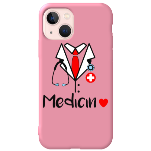 Apple iPhone 13 Medicin Pink Colored Silicone TPU Θήκη