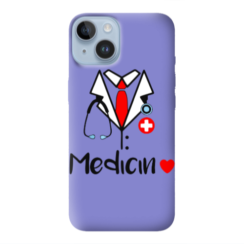 Apple iPhone 14  Medicin Purple Colored Silicone TPU Θήκη