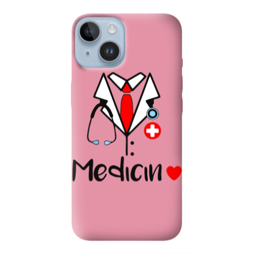 Apple iPhone 14  Medicin Pink Colored Silicone TPU Θήκη
