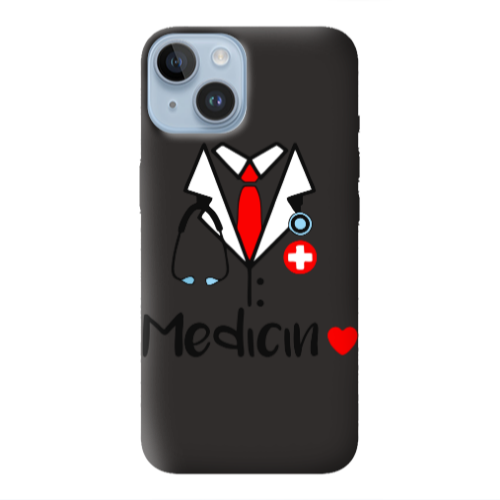 Apple iPhone 14  Medicin Black Colored Silicone TPU Θήκη