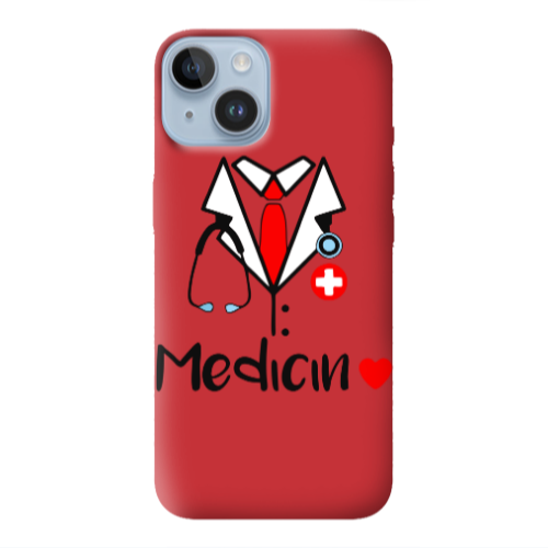 Apple iPhone 14 Plus Medicin Red Colored Silicone TPU Θήκη
