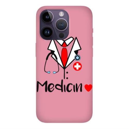 Apple iPhone 14 Pro  Medicin Pink Colored Silicone TPU Θήκη