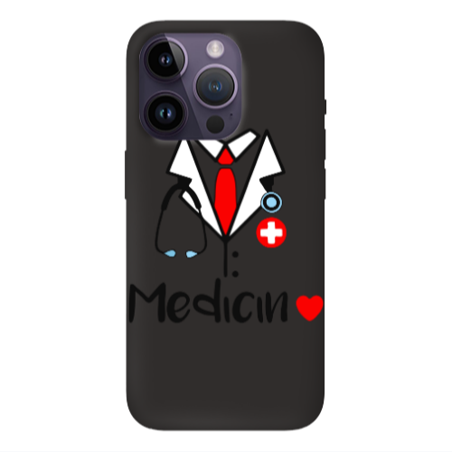 Apple iPhone 14 Pro Max Medicin Black Colored Silicone TPU Θήκη