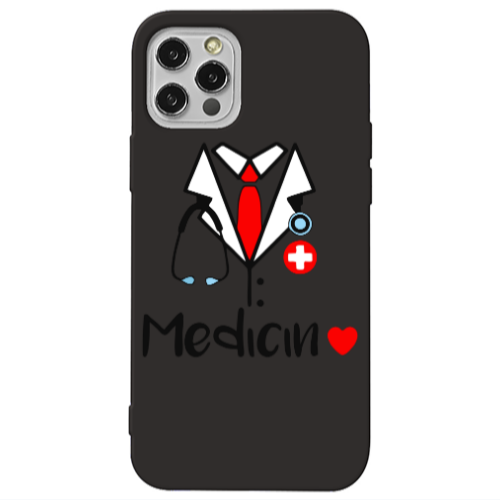 Apple iPhone 13 Pro Medicin Black Colored Silicone TPU Θήκη