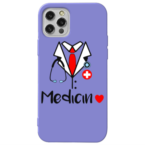 Apple iPhone 12 Pro Medicin Purple Colored Silicone TPU Θήκη