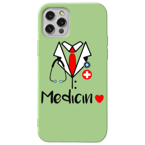 Apple iPhone 12 Pro Medicin Light Green Colored Silicone TPU Θήκη