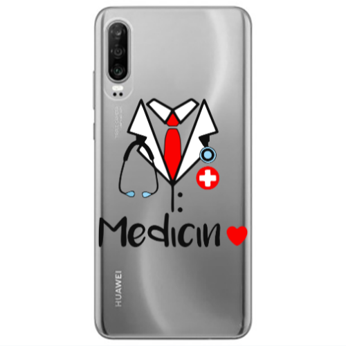 Huawei P30 Medicin Transparent Silicone TPU Θήκη