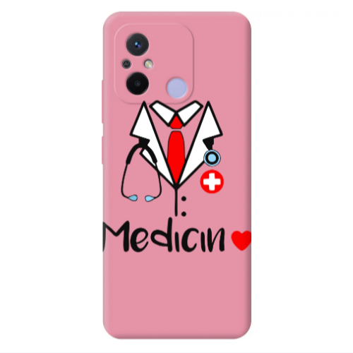 Xiaomi Redmi 12C Medicin Pink Colored Silicone TPU Θήκη