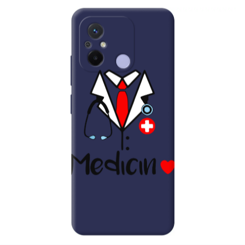 Xiaomi Redmi 12C Medicin Dark blue Colored Silicone TPU Θήκη