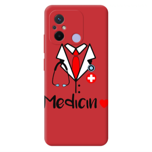 Xiaomi Redmi 12C Medicin Red Colored Silicone TPU Θήκη