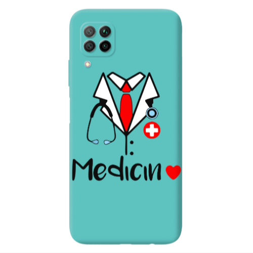 Huawei P40 Lite Medicin Turquoise Colored Silicone TPU Θήκη