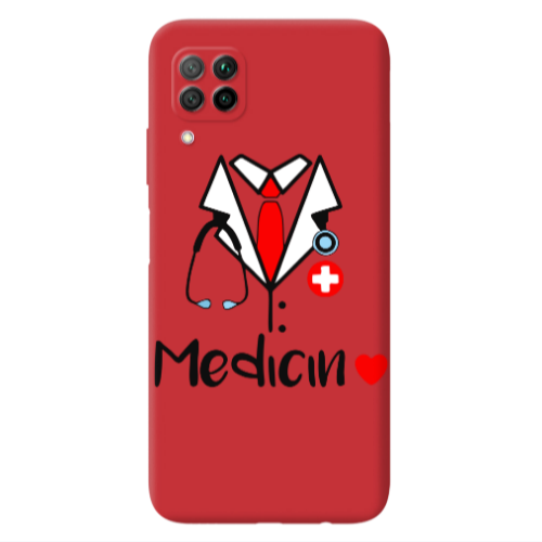 Huawei P40 Lite Medicin Red Colored Silicone TPU Θήκη