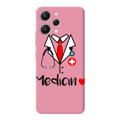 Xiaomi Redmi 12 Medicin Pink Colored Silicone TPU Θήκη
