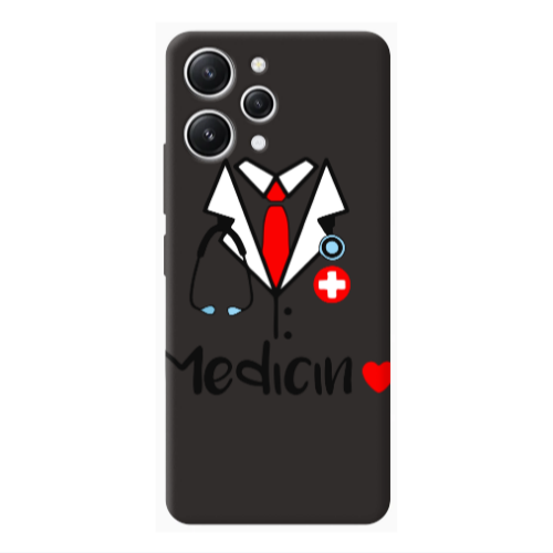 Xiaomi Redmi 12 Medicin Black Colored Silicone TPU Θήκη