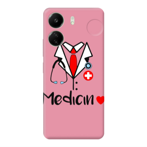 Xiaomi Redmi 13C Medicin Pink Colored Silicone TPU Θήκη