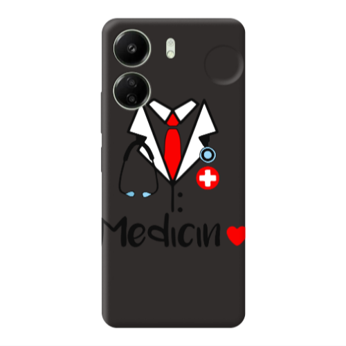 Xiaomi Redmi 13C Medicin Black Colored Silicone TPU Θήκη