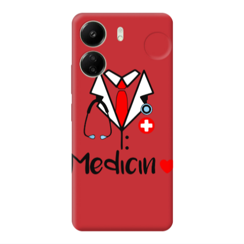 Xiaomi Redmi 13C Medicin Red Colored Silicone TPU Θήκη