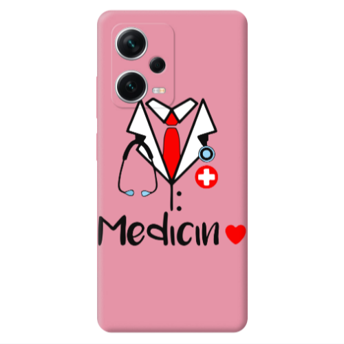 Xiaomi Poco X5 Medicin Pink Colored Silicone TPU Θήκη