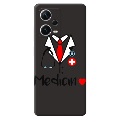 Xiaomi Poco X5 Medicin Black Colored Silicone TPU Θήκη