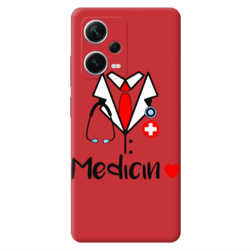 Xiaomi Poco X5 Medicin Red Colored Silicone TPU Θήκη