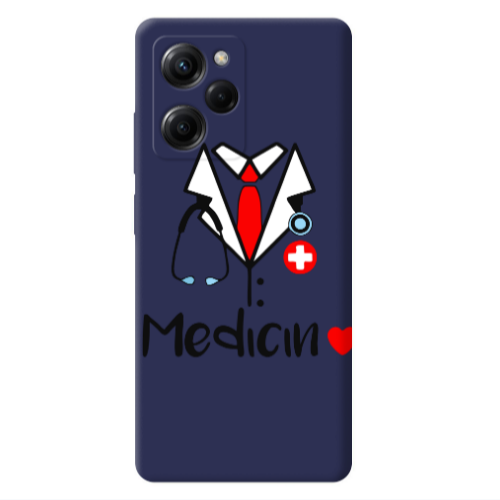 Xiaomi Poco X5 Pro Medicin Dark blue Colored Silicone TPU Θήκη