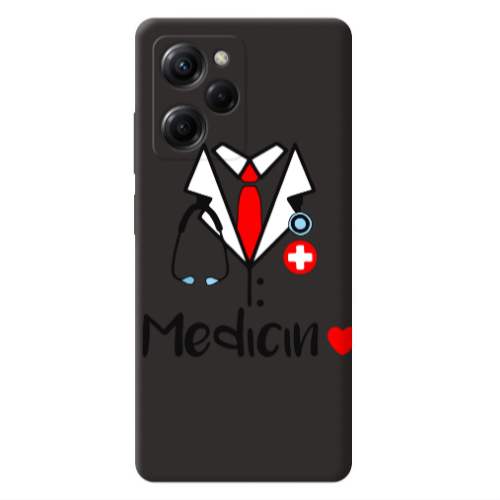 Xiaomi Poco X5 Pro Medicin Black Colored Silicone TPU Θήκη