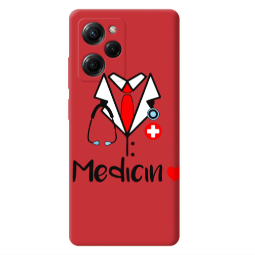 Xiaomi Poco X5 Pro Medicin Red Colored Silicone TPU Θήκη