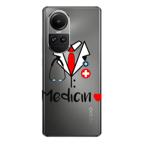 Oppo Reno10 5G Medicin Transparent Silicone TPU Θήκη