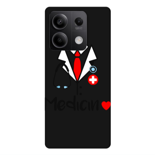 Xiaomi Redmi Note 13 5G Medicin Black Colored Silicone TPU Θήκη