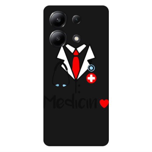 Xiaomi Redmi Note 13 4G Medicin Black Colored Silicone TPU Θήκη