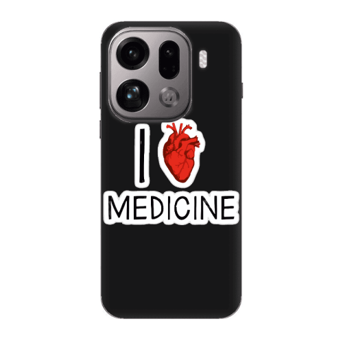 Oppo Find X9 Pro I Love Medicin Black Colored Silicone TPU Θήκη