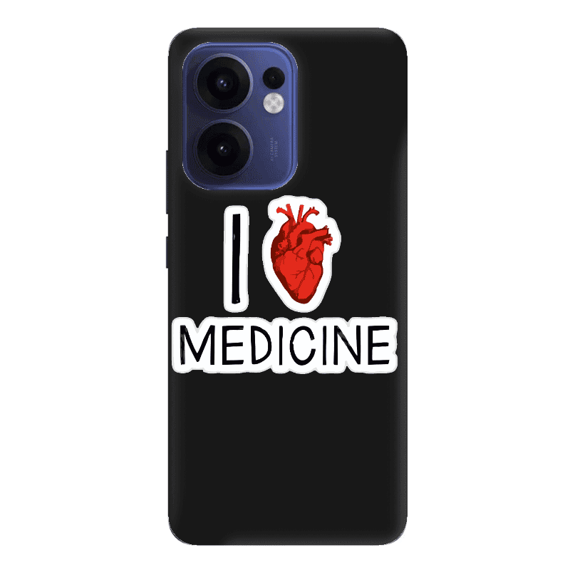 Oppo Reno 13 F I Love Medicin Black Colored Silicone TPU Θήκη