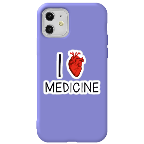Apple iPhone 11  I Love Medicin Purple Colored Silicone TPU Θήκη