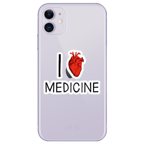 Apple iPhone 11  I Love Medicin Transparent Silicone TPU Θήκη