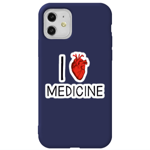 Apple iPhone 11  I Love Medicin Dark blue Colored Silicone TPU Θήκη