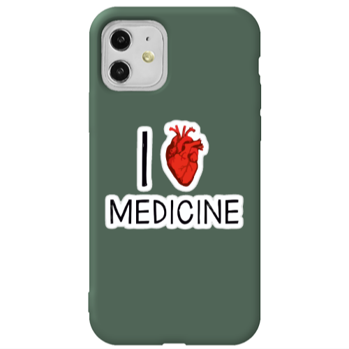 Apple iPhone 11  I Love Medicin Dark Green Colored Silicone TPU Θήκη