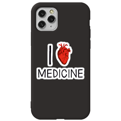 Apple iPhone 11 Pro I Love Medicin Black Colored Silicone TPU Θήκη