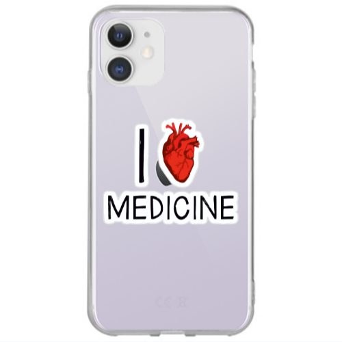 Apple iPhone 12 I Love Medicin Transparent Silicone TPU Θήκη