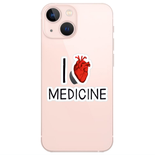 Apple iPhone 13 I Love Medicin Transparent Silicone TPU Θήκη