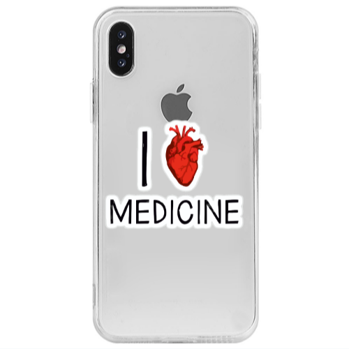 Apple iPhone X I Love Medicin Transparent Silicone TPU Θήκη