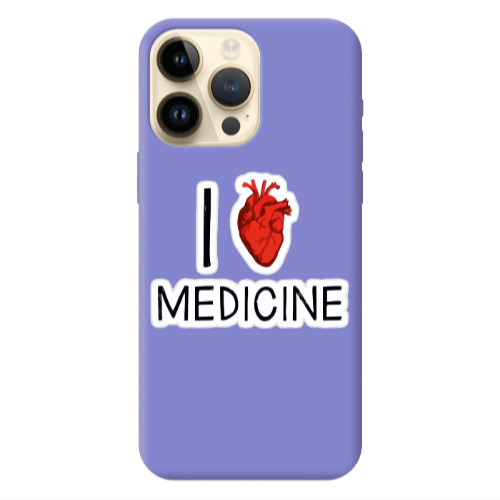 Apple iPhone 13 Pro Max I Love Medicin Purple Colored Silicone TPU Θήκη