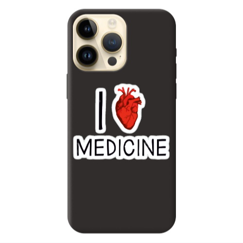 Apple iPhone 13 Pro Max I Love Medicin Black Colored Silicone TPU Θήκη