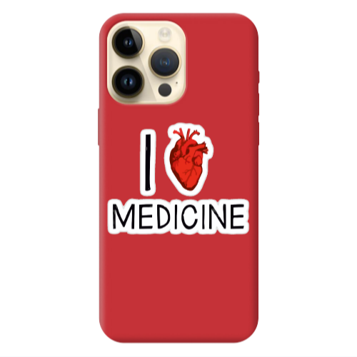 Apple iPhone 13 Pro Max I Love Medicin Red Colored Silicone TPU Θήκη