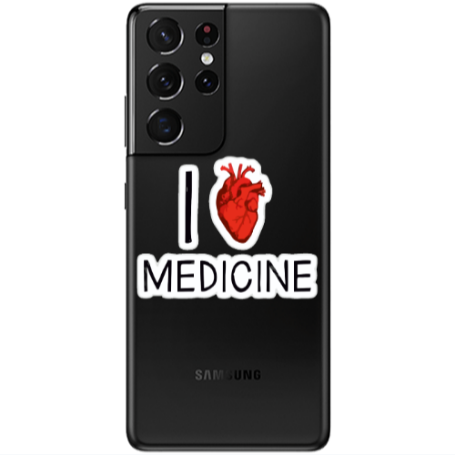 Samsung S21 Ultra I Love Medicin Transparent Silicone TPU Θήκη