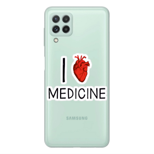 Samsung A22 4G I Love Medicin Transparent Silicone TPU Θήκη