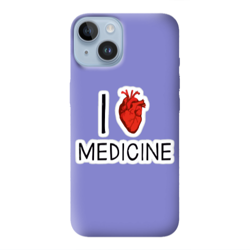 Apple iPhone 14  I Love Medicin Purple Colored Silicone TPU Θήκη